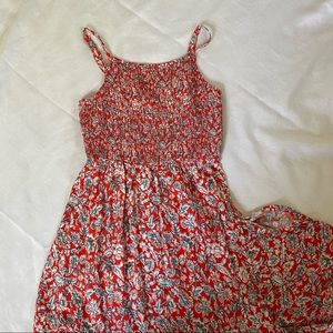Old Navy Ankle Length Orange Floral Dress